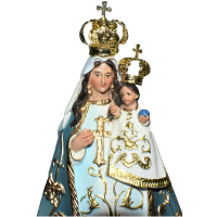 VIRGEN DEL QUINCHE CON CORONAS DE METAL - OUR LADY OF EL QUINCHE W METAL CROWNS 33CM 13INCH - Plano medio 03729